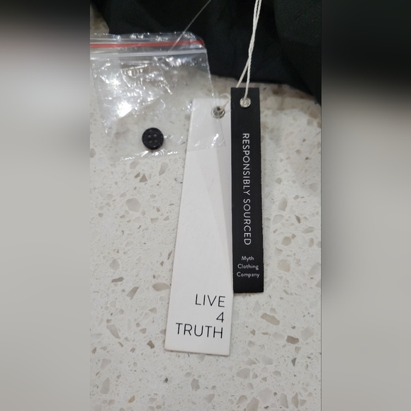 NWT Live 4 Truth Sheer Black Tie-Neck Ruffle Sleeve Top w/Smocked Waist | L - Picture 5 of 7